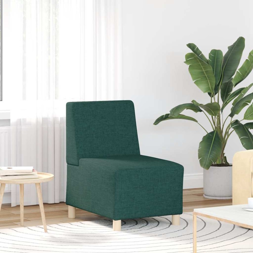 vidaXL Canapea Scaun fără brațe, verde închis, 55 cm, material textil
