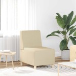 vidaXL Canapea Scaun fără brațe, crem, 55 cm, material textil vidaXL Canapea Scaun fără brațe, crem, 55 cm, material textil