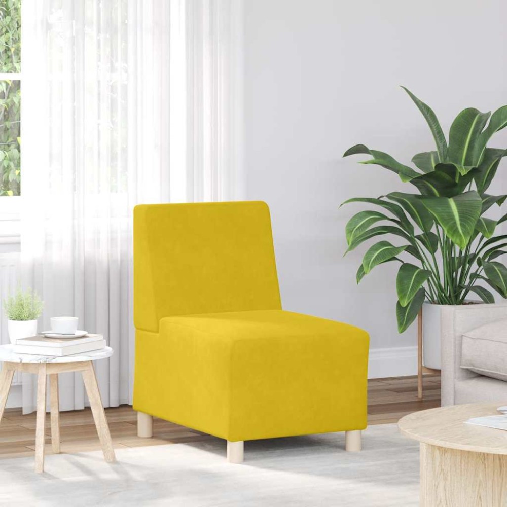 vidaXL Canapea Scaun fără brațe Galben 55 cm Catifea