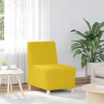 vidaXL Canapea Scaun fără brațe Galben 55 cm Catifea vidaXL Canapea Scaun fără brațe Galben 55 cm Catifea