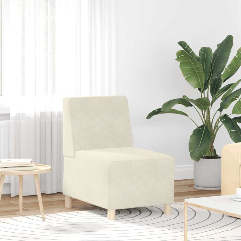vidaXL Canapea Scaun fără brațe Crem 55 cm Catifea