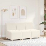 vidaXL Canapea Scaun fără brațe crem 55 cm țesătură ondulată ca lână vidaXL Canapea Scaun fără brațe crem 55 cm țesătură ondulată ca lână