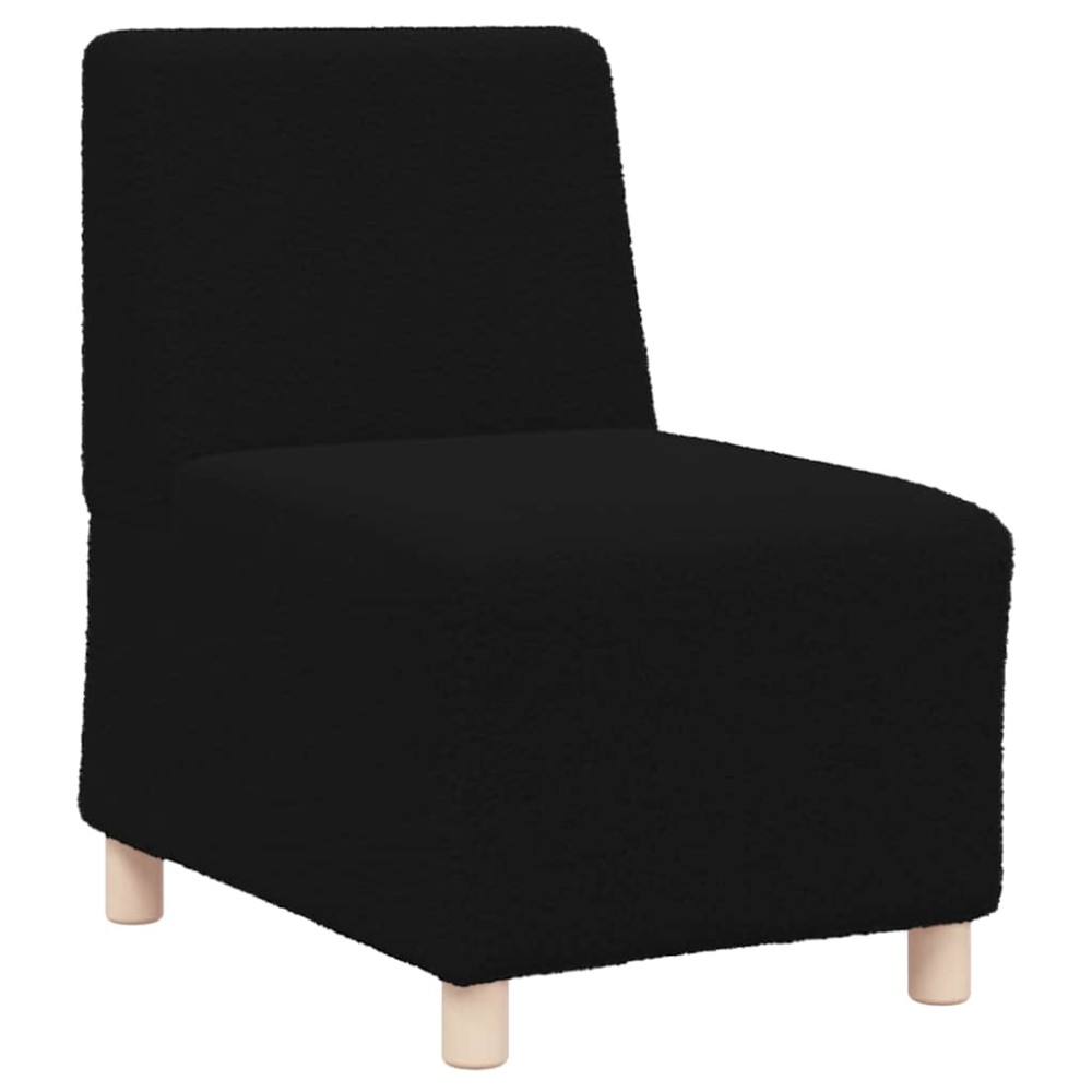 vidaXL Canapea Scaun fără brațe negru 55 cm țesătură ondulată ca lână