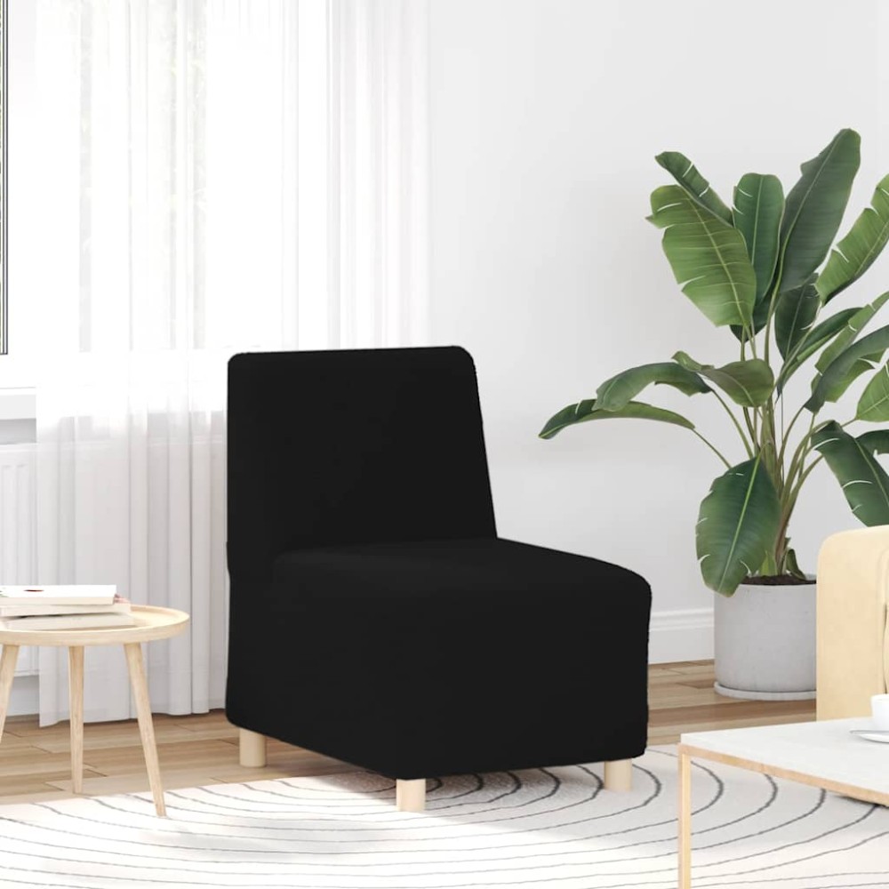 vidaXL Canapea Scaun fără brațe negru 55 cm țesătură ondulată ca lână