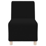 vidaXL Canapea Scaun fără brațe negru 55 cm țesătură ondulată ca lână vidaXL Canapea Scaun fără brațe negru 55 cm țesătură ondulată ca lână