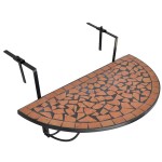 vidaXL Masă de balcon suspendată, cărămiziu, mozaic