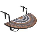 vidaXL Masă de balcon suspendată, cărămiziu și alb, mozaic vidaXL Masă de balcon suspendată, cărămiziu și alb, mozaic