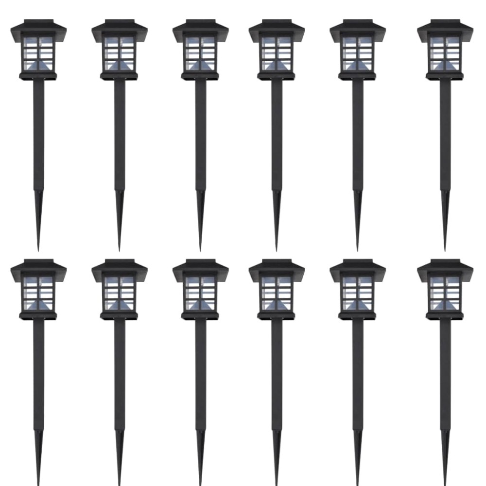Set 12 lămpi solare de gradina 8,6 x 8,6 x 38 cm