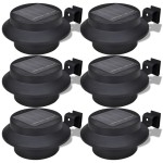 Lampă solară pentru exterior 6 pcs Lumină pentru gard Neagră Lampă solară pentru exterior 6 pcs Lumină pentru gard Neagră