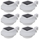 Lampă solară pentru exterior 6 pcs Lumină pentru gard Albă Lampă solară pentru exterior 6 pcs Lumină pentru gard Albă