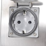 Stâlp priză pentru grădină din oțel inoxidabil cu felinar Stâlp priză pentru grădină din oțel inoxidabil cu felinar