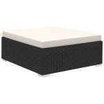 vidaXL Set mobilier de grădină cu perne, 8 piese, negru, poliratan vidaXL Set mobilier de grădină cu perne, 8 piese, negru, poliratan