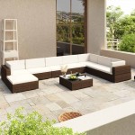 vidaXL Set mobilier de grădină cu perne, 8 piese, maro, poliratan vidaXL Set mobilier de grădină cu perne, 8 piese, maro, poliratan