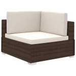 vidaXL Set mobilier de grădină cu perne, 8 piese, maro, poliratan vidaXL Set mobilier de grădină cu perne, 8 piese, maro, poliratan