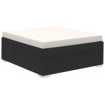 vidaXL Set mobilier de grădină cu perne, 8 piese, negru, poliratan vidaXL Set mobilier de grădină cu perne, 8 piese, negru, poliratan