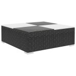vidaXL Set mobilier de grădină cu perne, 8 piese, negru, poliratan vidaXL Set mobilier de grădină cu perne, 8 piese, negru, poliratan