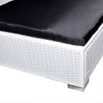 vidaXL Set mobilier de grădină cu perne, 8 piese, alb, poliratan
