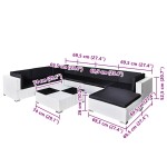 vidaXL Set mobilier de grădină cu perne, 8 piese, alb, poliratan