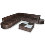 vidaXL Set mobilier de grădină cu perne, 8 piese, maro, poliratan vidaXL Set mobilier de grădină cu perne, 8 piese, maro, poliratan