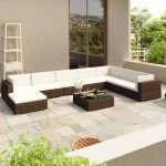 vidaXL Set mobilier de grădină cu perne, 8 piese, maro, poliratan vidaXL Set mobilier de grădină cu perne, 8 piese, maro, poliratan