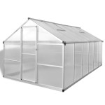 vidaXL Seră din aluminiu ranforsat cu cadru la bază, 9,025 m² vidaXL Seră din aluminiu ranforsat cu cadru la bază, 9,025 m²