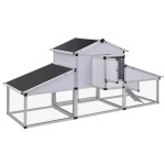 41323 vidaXL Coteț de găini cu zonă de mișcare și repaus aluminiu 41323 vidaXL Coteț de găini cu zonă de mișcare și repaus aluminiu