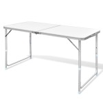 vidaXL Masă camping pliabilă reglabilă în înălțime, 120x60 cm aluminiu vidaXL Masă camping pliabilă reglabilă în înălțime, 120x60 cm aluminiu