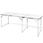 Masă camping din aluminiu reglabilă 180 x 60 cm Masă camping din aluminiu reglabilă 180 x 60 cm