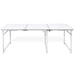 Masă camping din aluminiu reglabilă 180 x 60 cm Masă camping din aluminiu reglabilă 180 x 60 cm