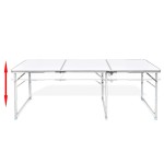 Masă camping din aluminiu reglabilă 180 x 60 cm Masă camping din aluminiu reglabilă 180 x 60 cm