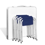 vidaXL Set camping masă reglabilă înălțime/4 scaune pliabile 120x60 cm vidaXL Set camping masă reglabilă înălțime/4 scaune pliabile 120x60 cm