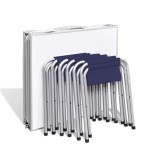 vidaXL Set masă de camping pliabilă cu 6 scaune, reglabil, 180x60 cm vidaXL Set masă de camping pliabilă cu 6 scaune, reglabil, 180x60 cm