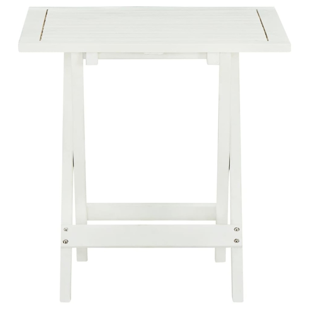 vidaXL Masă de bistro, alb, 46 x 46 x 47 cm, lemn masiv de acacia