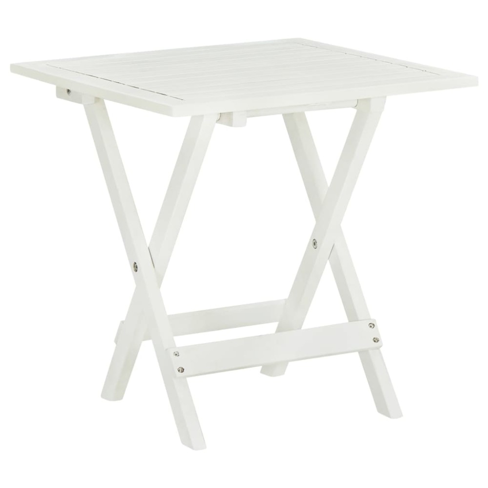vidaXL Masă de bistro, alb, 46 x 46 x 47 cm, lemn masiv de acacia