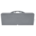 vidaXL Set camping masă/4 scaune pliabile, gri deschis, aluminiu vidaXL Set camping masă/4 scaune pliabile, gri deschis, aluminiu
