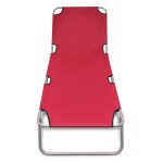 vidaXL Șezlong pliabil, roșu, oțel vopsit electrostatic vidaXL Șezlong pliabil, roșu, oțel vopsit electrostatic