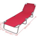 vidaXL Șezlong pliabil, roșu, oțel vopsit electrostatic vidaXL Șezlong pliabil, roșu, oțel vopsit electrostatic
