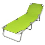 vidaXL Șezlong pliabil, verde măr, oțel vopsit electrostatic vidaXL Șezlong pliabil, verde măr, oțel vopsit electrostatic