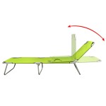 vidaXL Șezlong pliabil, verde măr, oțel vopsit electrostatic vidaXL Șezlong pliabil, verde măr, oțel vopsit electrostatic