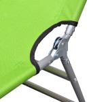 vidaXL Șezlong pliabil, verde măr, oțel vopsit electrostatic vidaXL Șezlong pliabil, verde măr, oțel vopsit electrostatic