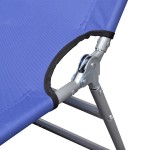 vidaXL Șezlong pliabil cu pernă cap albastru oțel vopsit electrostatic vidaXL Șezlong pliabil cu pernă cap albastru oțel vopsit electrostatic