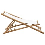 vidaXL Scaun pliabil de exterior, bambus și pânză vidaXL Scaun pliabil de exterior, bambus și pânză