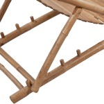 vidaXL Scaun pliabil de exterior, cu taburet, bambus vidaXL Scaun pliabil de exterior, cu taburet, bambus
