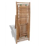 vidaXL Scaun pliabil de exterior, cu taburet, bambus vidaXL Scaun pliabil de exterior, cu taburet, bambus