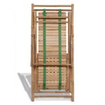 vidaXL Scaun pliabil de exterior, cu taburet, bambus vidaXL Scaun pliabil de exterior, cu taburet, bambus