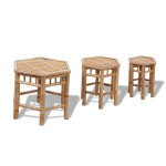 vidaXL Taburete de grădină, 3 buc., bambus vidaXL Taburete de grădină, 3 buc., bambus