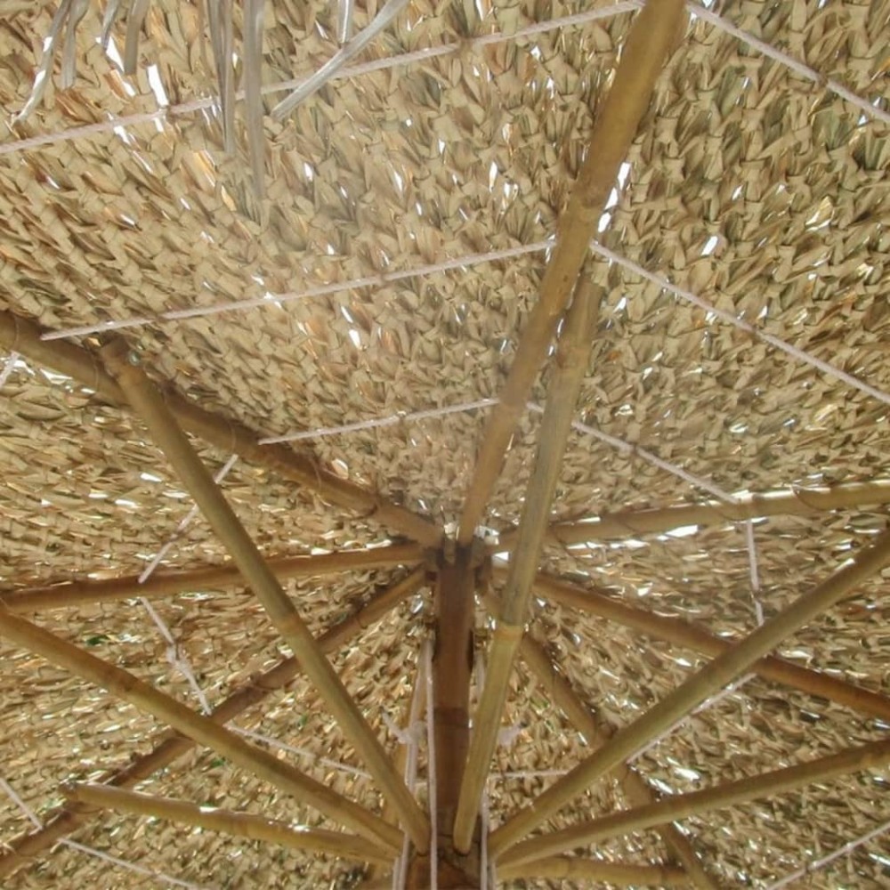 vidaXL Umbrelă din bambus cu umbrar din frunze de bananier, 270 cm