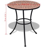 vidaXL Masă de bistro, cărămiziu, 60 cm, mozaic