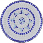 vidaXL Masă de bistro, albastru și alb, 60 cm, mozaic vidaXL Masă de bistro, albastru și alb, 60 cm, mozaic