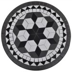 vidaXL Masă de bistro, alb și negru, 60 cm, mozaic vidaXL Masă de bistro, alb și negru, 60 cm, mozaic